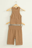 Rosie Ribbed Biker Short in Chocolate