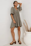 Slow It Down Mini Dress in Sage FINAL SALE