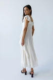 Quinton Ruffle Maxi Dress in Cream