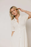 Nicole Smocked Maxi Dress in Cream FINAL SALE