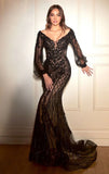 LEIGHTON GOWN LONG SLEEVE MERMAID GOWN