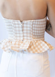 Noelle Peplum Strapless Top