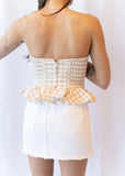 Noelle Peplum Strapless Top