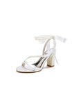 Pearl Open Toe Ankle Strap High Heels