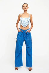 Tanis Corset in Blue Porcelain
