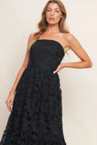 CAREFREE NIGHTS LACE MIDI DRESS BLACK FINAL SALE