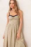 POLKA DOT PASSION MAXI DRESS TAUPE