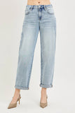 Katie Flower Patch Barrel Jeans