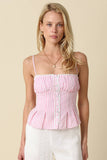Taryn Pinstripe Peplum Cami Top