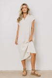 Elisa Striped Maxi Dress in Tan FINAL SALE