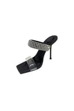 Square Toe Stiletto High Heels with Beading