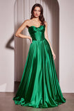 Ellery Gown Satin A line Dress With Pockets