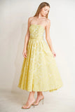 BUTTERCUP BLOOM LEMON YELLOW MIDI DRESS