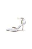 Pointed Toe Wedding Heels with Pearl Tassel