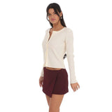 Lucy in the Sky Overlap Skort in Burgundy