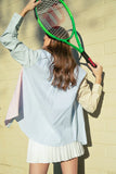 Franklyn Colorblock Stripe Top in Orange Mint