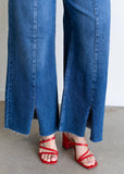 Della Front Slit Crop Jeans