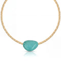 Beaded Turquoise Nugget Necklace