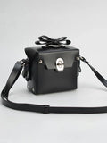 Womens Bowknots Box Shoulder Bags in Vegan Leather