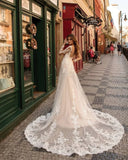 Modern Long Sleeves Mermaid Lace Ivory Wedding Dresses