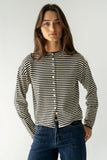 Julianne Striped Cardigan in Black