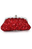 Sequin With Crystal Rhinestone Chain Shoulder Bags