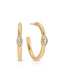 Medium Marquise Crystal Hoops