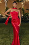 CARTER GOWN STRAPLESS CORSET DRESS WITH SCARF