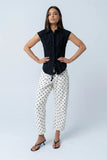 Remi Pleated Button Up in Black
