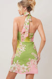 GLOW BLOSSOM FLORAL MINI DRESS