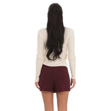 Lucy in the Sky Overlap Skort in Burgundy