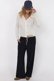 On Film Vintage Contrast Piping Drawstring Pant