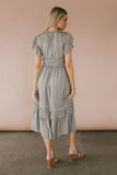 Willa Ruffle Dress in Sage FINAL SALE