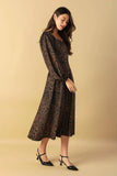 RUSTIC ALLURE BROWN MIDI DRESS