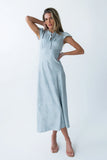 Shae Floral Midi Dress in Blue