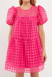 Karol Checkered Sheer Dress
