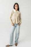 Libby Peplum Sweater in Taupe