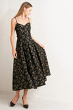 GARDEN OPERA BLACK BROWN MIDI DRESS FINAL SALE
