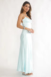 Paula Maxi Dress Mint Satin Slip Dress