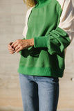 Drew Colorblock Sweatshirt in Green FINAL SALE