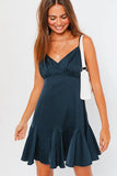 Petal Satin Mini Dress