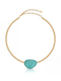 Beaded Turquoise Nugget Necklace