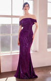 Starlet Gown Off the Shoulder Pleated Dress