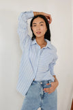 Nyah Striped Button Up in Blue FINAL SALE