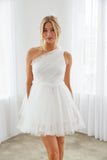 Azalea One Shoulder Tulle Babydoll Mini Dress