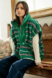 Mellanie Striped Sherpa Vest in Green FINAL SALE