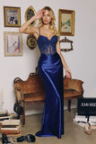 Traci Gown Metallic Satin Corset Dress