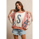 USA Patchwork stripe top