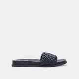 Grazie Woven Slide Sandal in Black