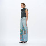 Patchwork Barrel Leg Jean